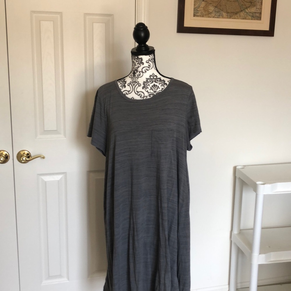 Euc 2xl lularoe Carly heathered Gray made in USA